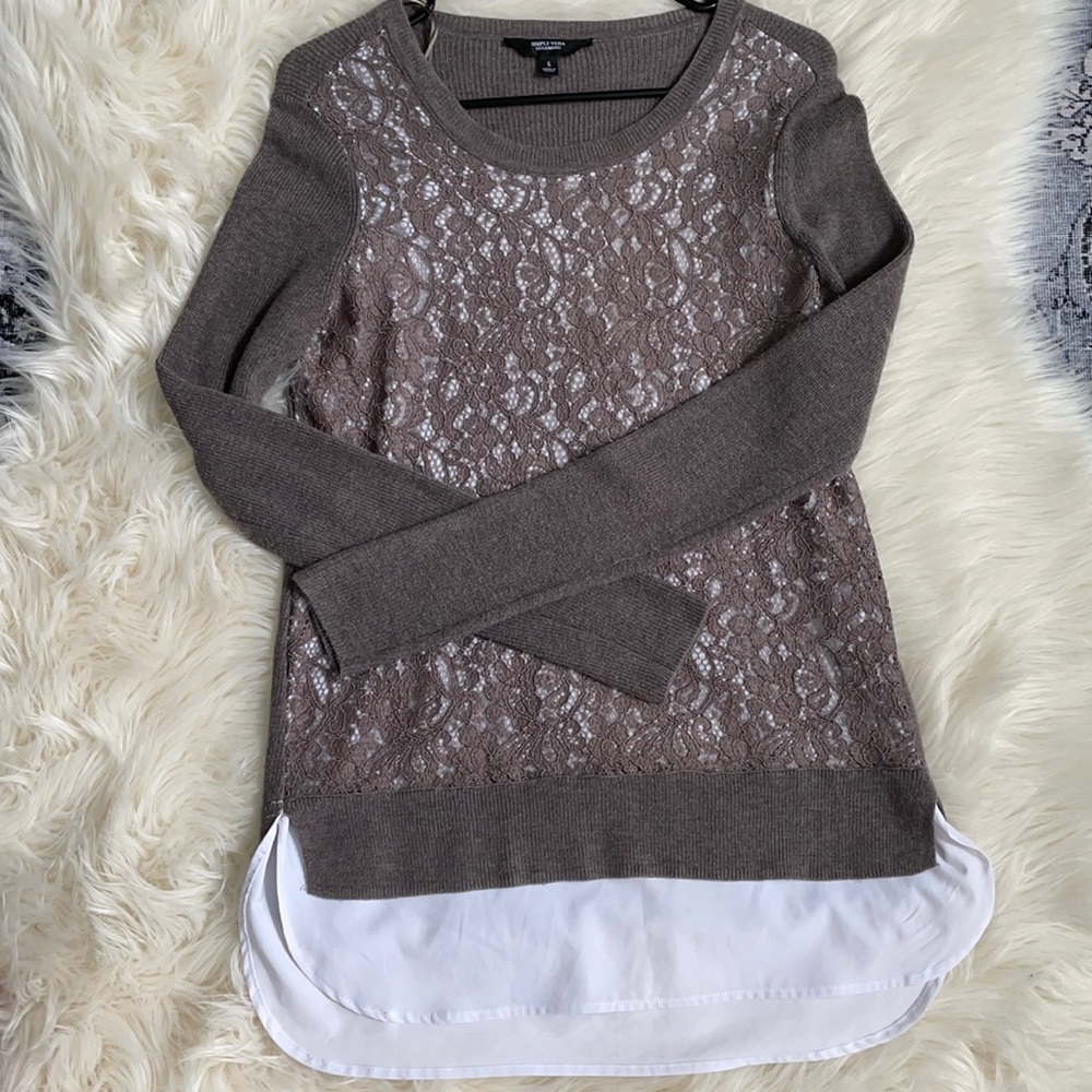 Layered Lace Tunic Sweater